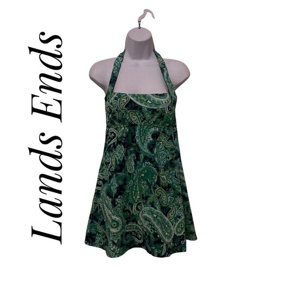 Lands' End Other - Land’s End Size 4 Tankini Bikini Mini Dress Paisley Print Green Black